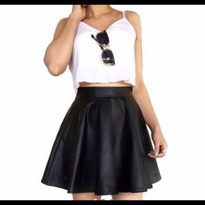 TopShop faux leather circle skirt